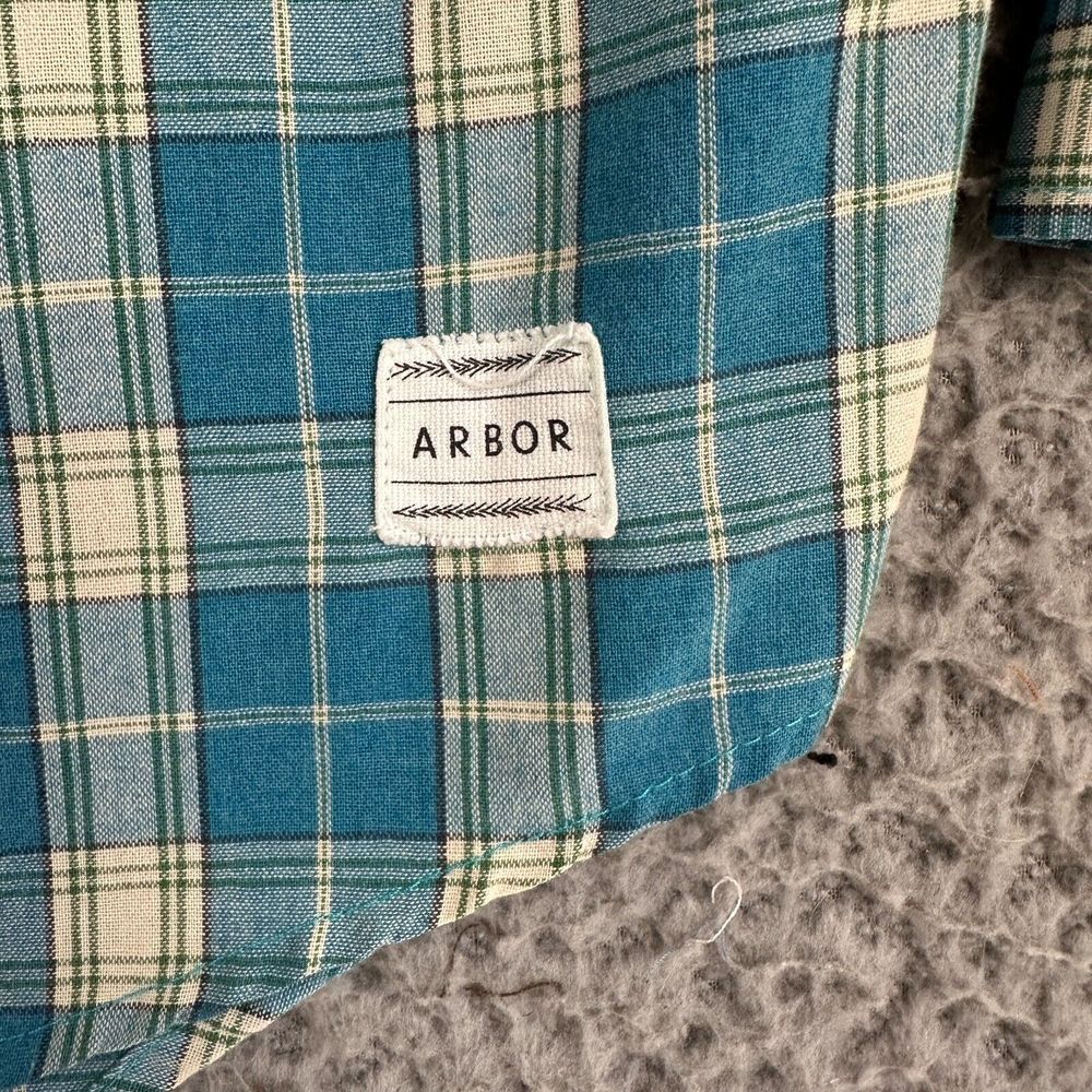 Arbor Collective Shirt Mens Medium Multi Color Plaid Button Up Long Sleeve - Picture 3 of 13